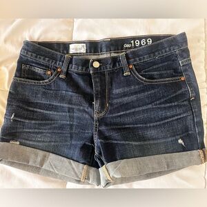 GAP 1969 Dark Blue Cuffed Denim Women's Shorts